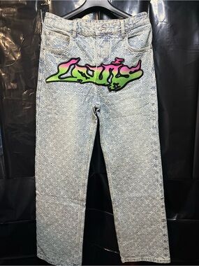 Louis Vuitton Graffiti Denim Jeans Monogram Size 32 Mens
